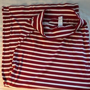 Aerie Offline  Red & White Striped Ribbed Maxi Skirt